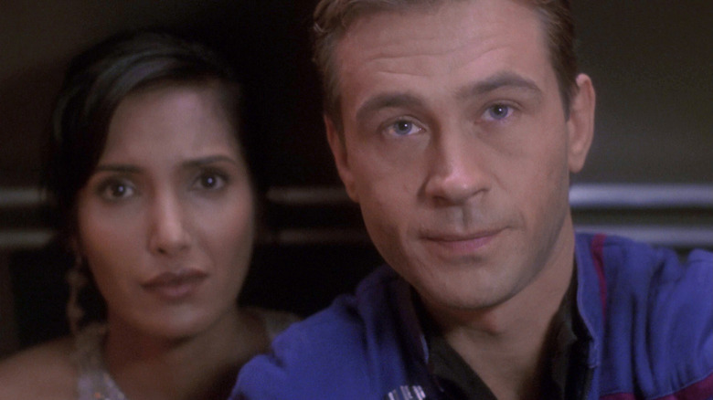 Trip Tucker from "Star Trek: Enterprise" in close proximity to a space princess.