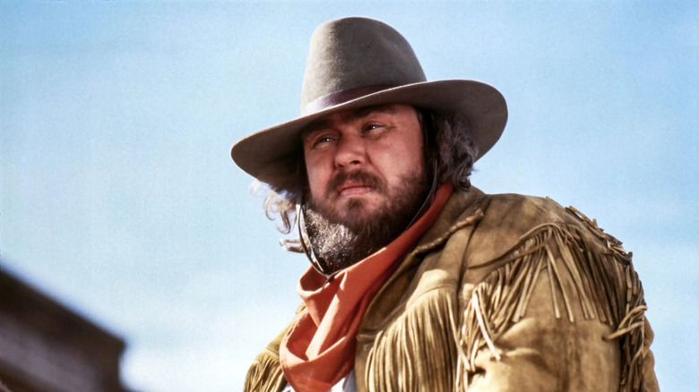 James Harlow on horseback in Wagon's East!