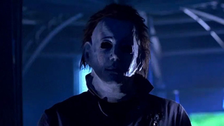 A close up of Michael Myers in Halloween: The Curse of Michael Myers