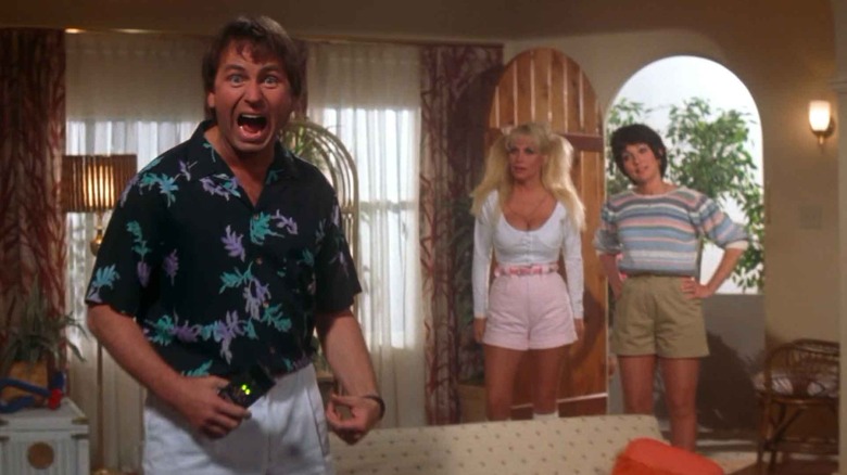 Roy Knable, horrified to be in an episode of Three's Company in the movie Stay Tuned