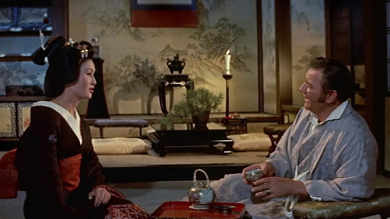 John Wayne and Eiko Ando in The Barbarian and the Geisha