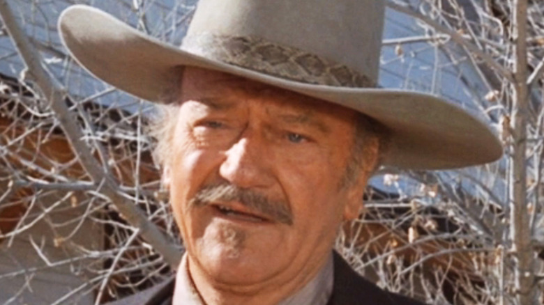 John Wayne's J B Books is seen in closeup in The Shootist