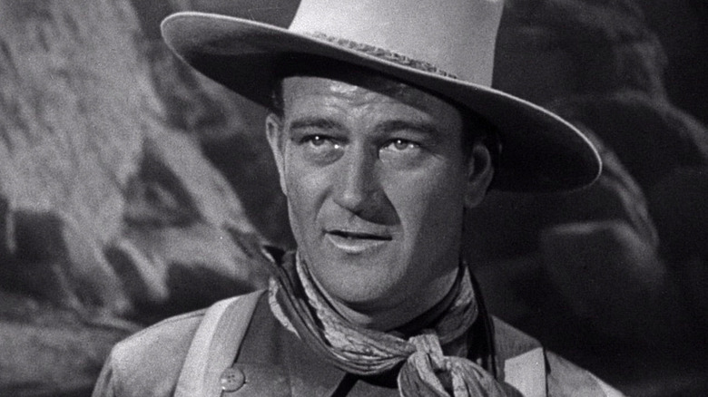 John Wayne shoots a formidable gaze as The Ringo Kid in Stagecoach