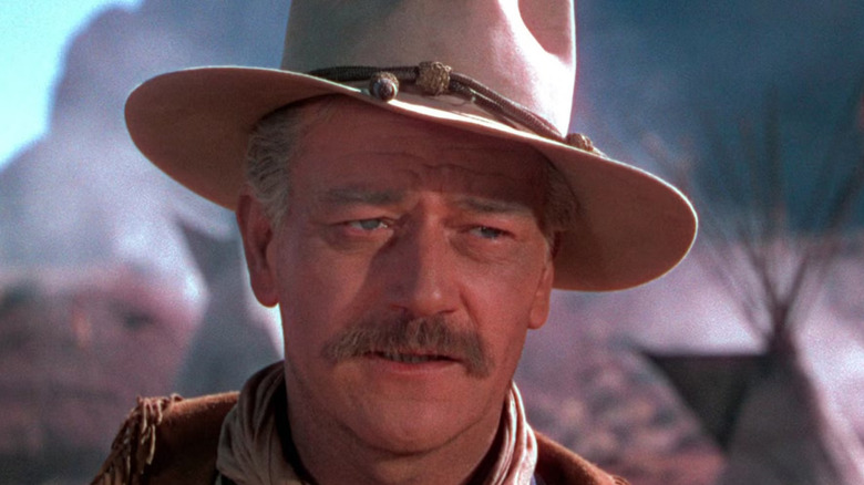 Captain Brittles (John Wayne) looks concerned in She Wore A Yellow Ribbon