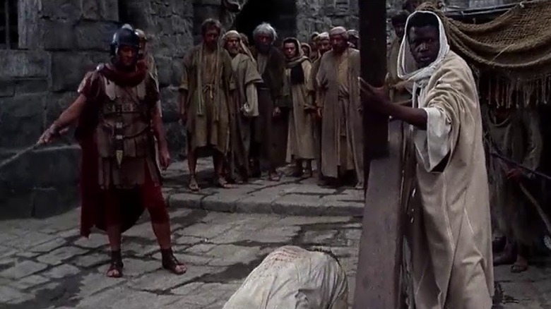 Sidney Poitier with cross The Greatest Story Ever Told