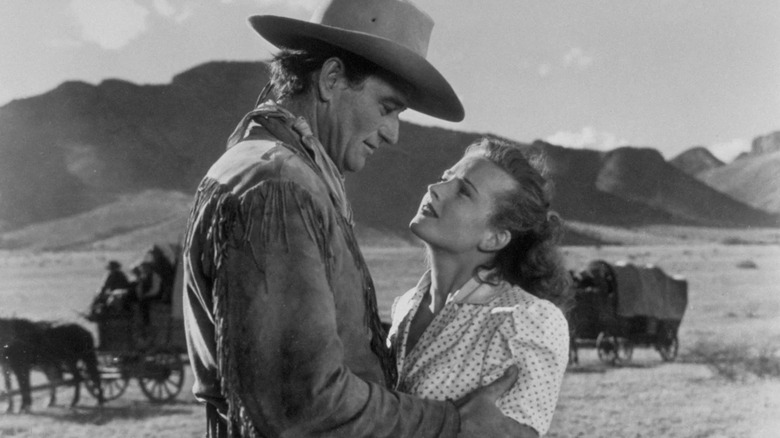 John Wayne and Joanne Dru in Red River