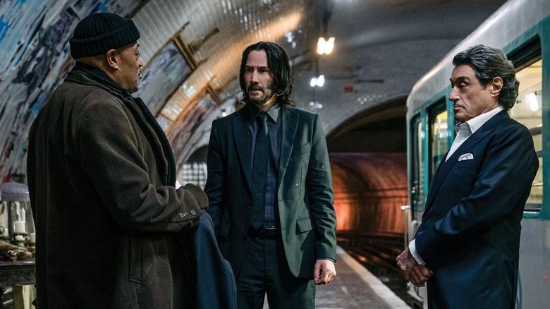 Laurence Fishburne, Keanu Reeves, Ian McShane