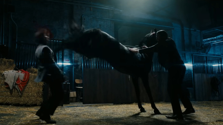 John Wick slapping a horse so it will hit someone in the face