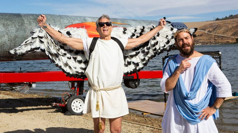 Johnny Knoxville and Chris Pontius introduce an Icarus cannon stunt in Jackass Forever (2022)