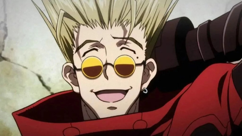 Close-up of Vash looking worried Trigun Badlands Rumble