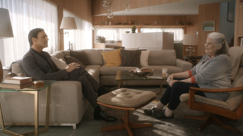 Jon Hamm's Walter sits opposite Lois Smith's Marjorie in Marjorie Prime