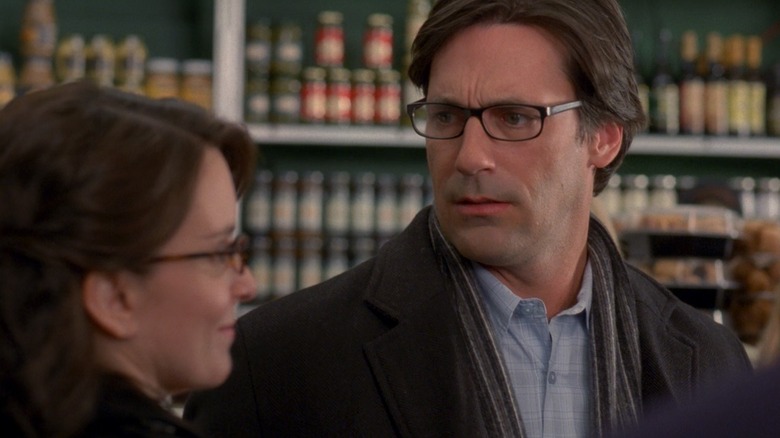 Dr. Drew Baird looking at Liz confused in 30 Rock