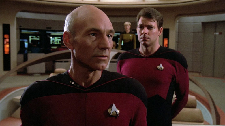 Patrick Stewart and Jonathan Frakes in Star Trek: The Next Generation