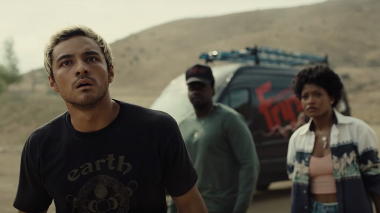 Brandon Perea, Daniel Kaluuya, and Keke Palmer in Nope