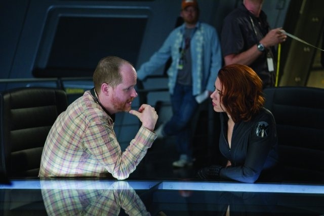 Joss Whedon and Scarlett Johansson