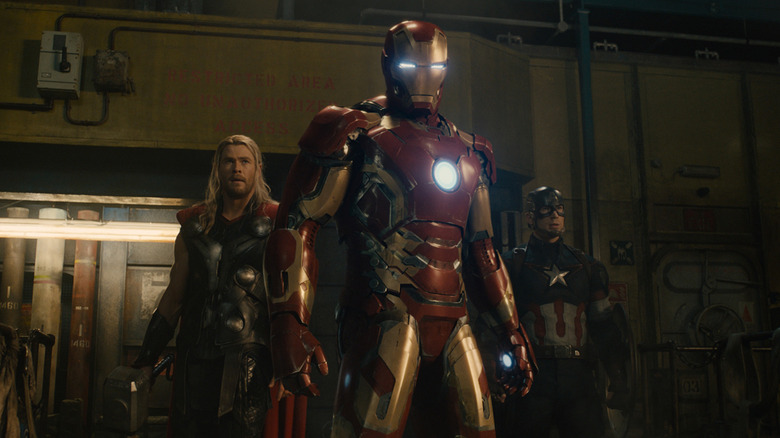 Avengers Age of Ultron Chris Evans Chris Hemsworth Robert Downey Jr.