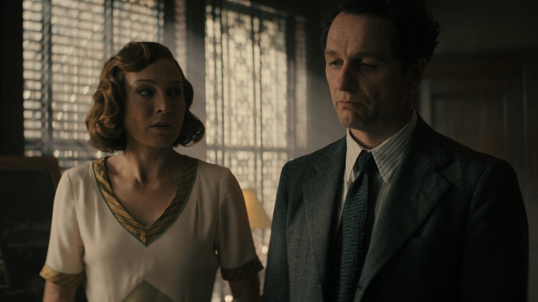 Juliet Rylance as Della Street and Matthew Rhys as Perry Mason