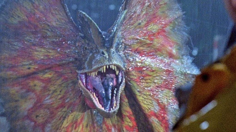 dilophosaurus in "Jurassic Park"