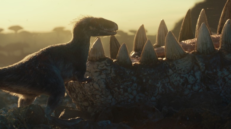 Jurassic World Dominion dinos hanging at dawn