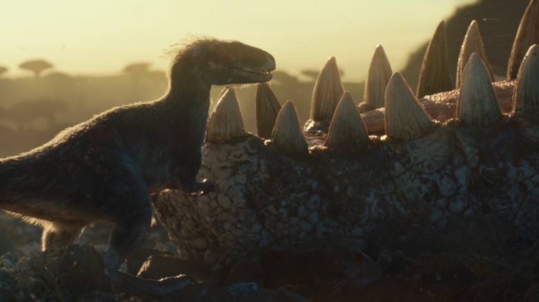 Jurassic World Dominion dinos hanging at dawn
