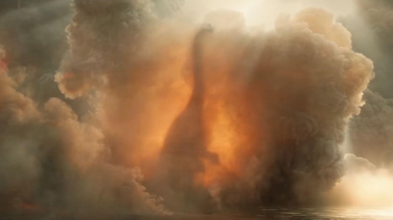 Brachiosaurus dies in cloud of smoke, ash, and fire as Isla Nublar burns