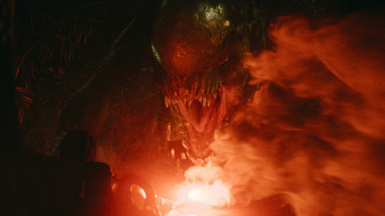 The D-rex roaring in Jurassic World Rebirth