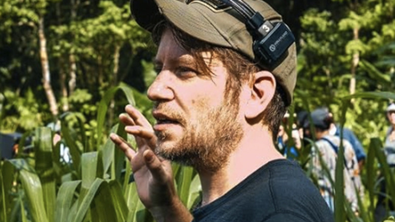 Gareth Edwards on the set of Jurassic World Rebirth
