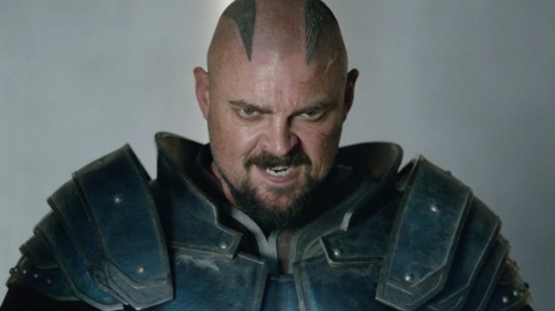 Karl Urban as Skurge in Thor: Ragnarok looking very angry