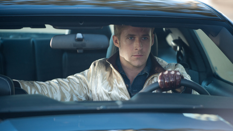 Ryan Gosling grips the wheel as The Driver in Drive