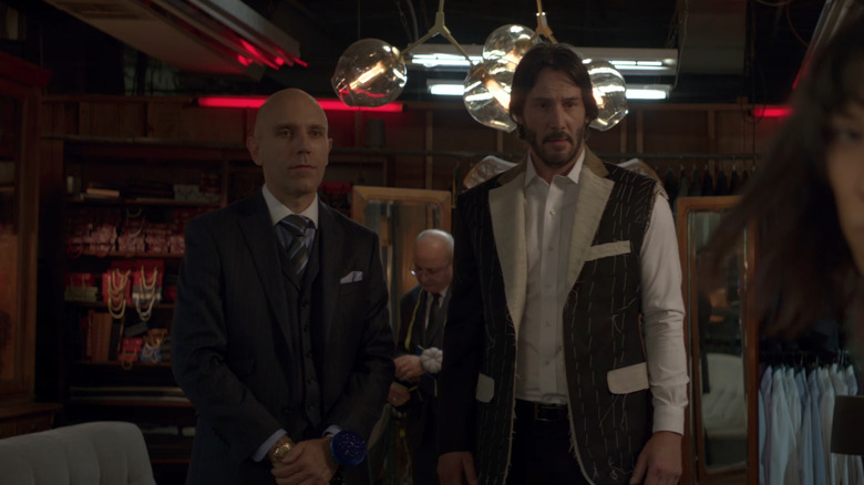 Keanu Reeves and his tailor for John Wick: Chapter 2