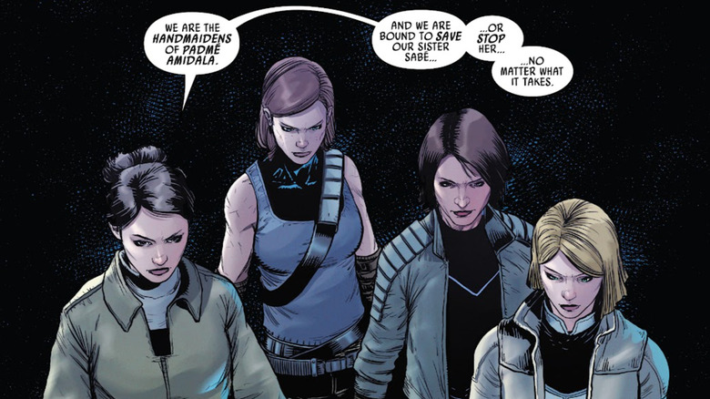 The handmaidens of Padme Amidala vow to rescue Sabe in Darth Vader  #28