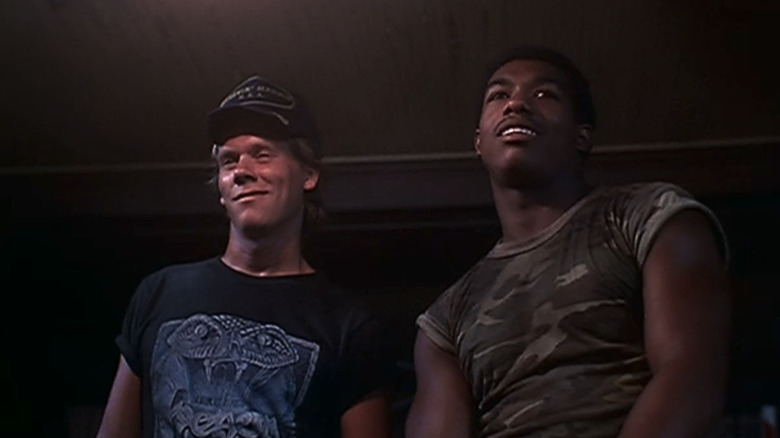 Kevin Bacon's Everett Holly stands next to Michael Beach's Alvin in End of the Line