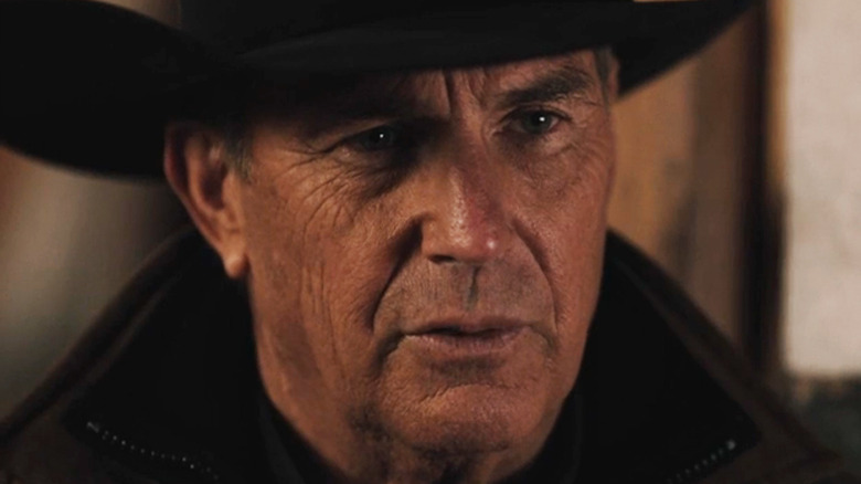 Kevin Costner's John Dutton looks across frame in Yellowstone