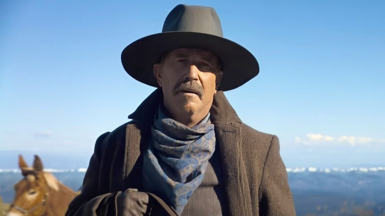 Hayes Ellison (Kevin Costner) sitting on a horse in "Horizon: An American Saga -- Chapter 1."