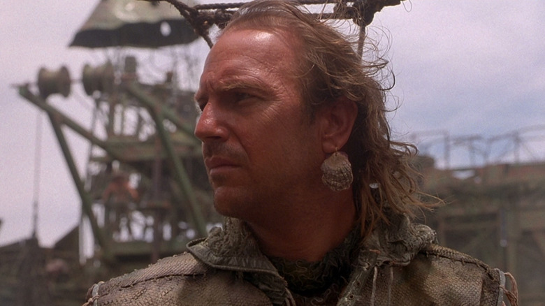 Kevin Costner staring stoicly as The Mariner in Waterworld