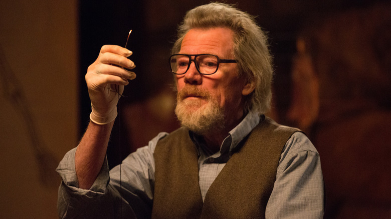 Michael Parks as Howard holding a needle in Tusk