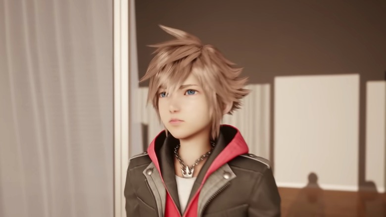 Realistic Sora walks through doorway