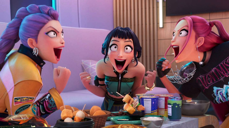 HUNTR/X excited about food in KPop Demon Hunters