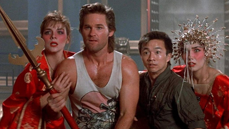 Kim Cattrall, Kurt Russell, Dennis Dun, and Suzee Pai in Big Trouble in Little China