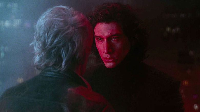 Harrison Ford and Adam Driver in Star Wars: The Force Awakens