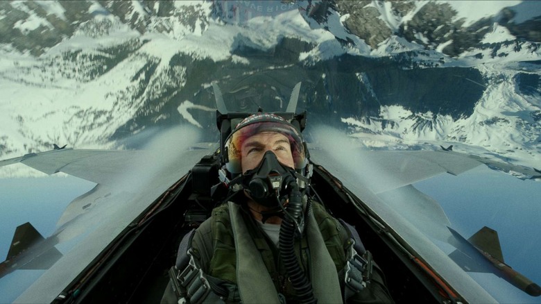Tom Cruise flying in Top Gun: Maverick