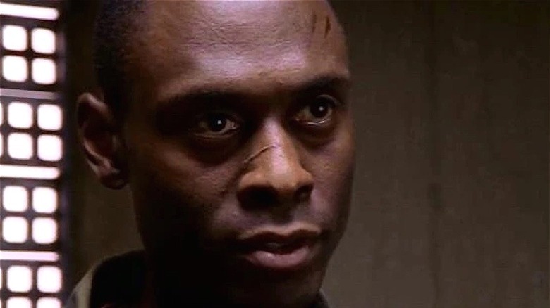 Lance Reddick as Johnny Basil in Oz with cuts on his face