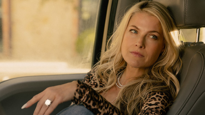 Angela Norris sitting in a car in Landman