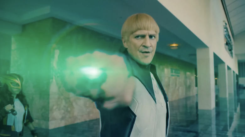 Nathan Fillion's Guy Gardner sends out a blast from his power ring in Superman