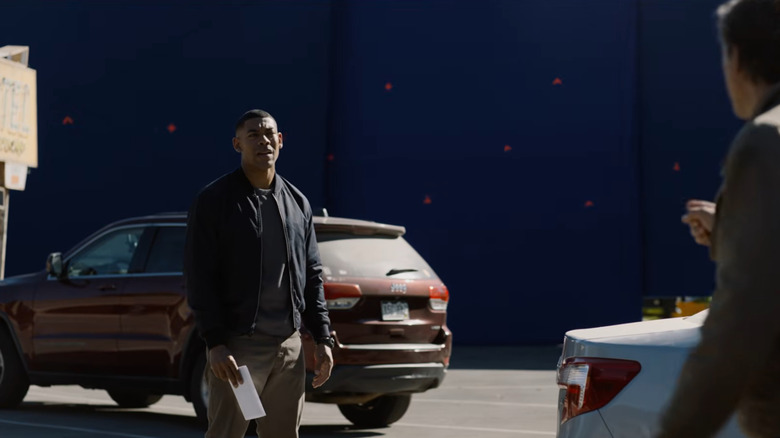Kyle Chandler and Aaron Pierre on the set of Lanterns