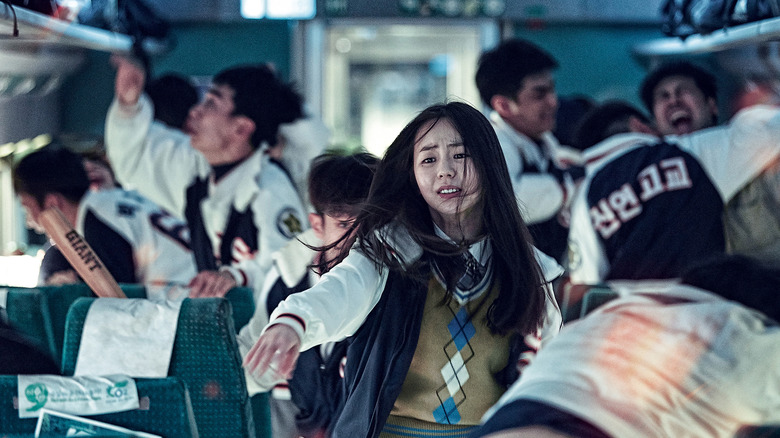 Kim Jin-hee (Ahn So-hee) flees for her life in Train to Busan