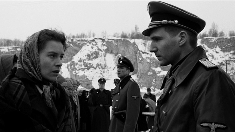 Embeth Davidtz and Ralph Fiennes in Schindler's List