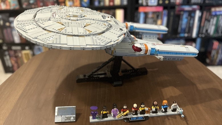 Wide high angle of the LEGO Enterprise set
