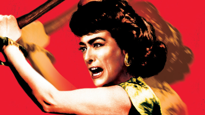 Promotional art of Joan Crawford as Lucy Harbin in Strait-Jacket
