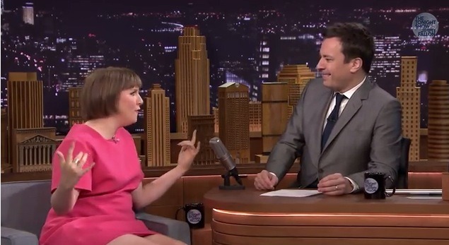 Lena Dunham and Jimmy Fallon